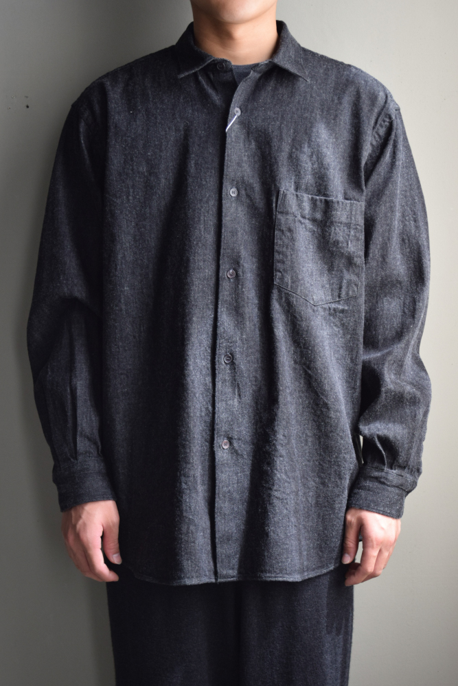 COMOLI (コモリ) デニム コモリシャツ [BLACK/ECRU]