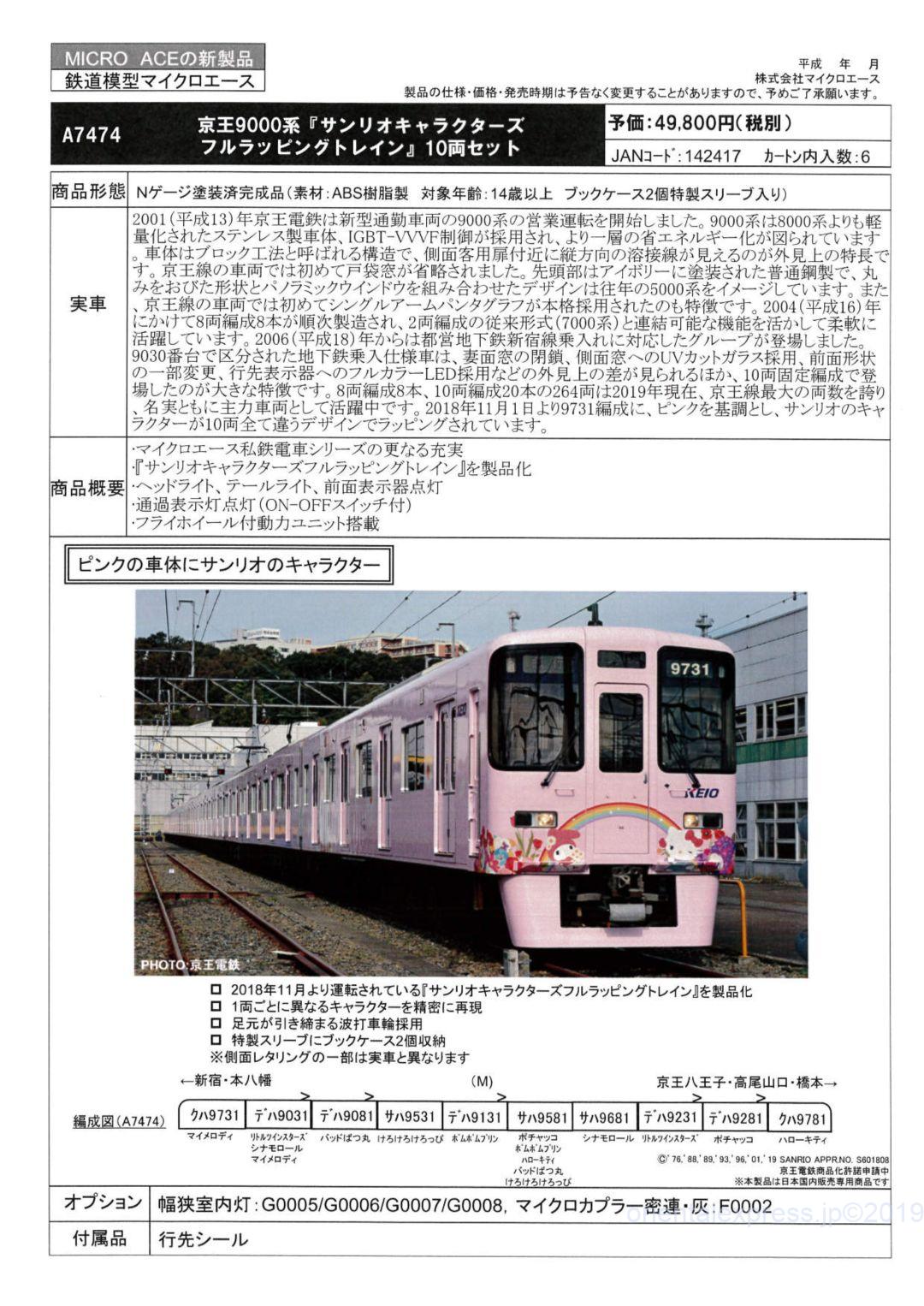 MA 京王9000系「サンリオキャラクターズ フルラッピングトレイン」10両