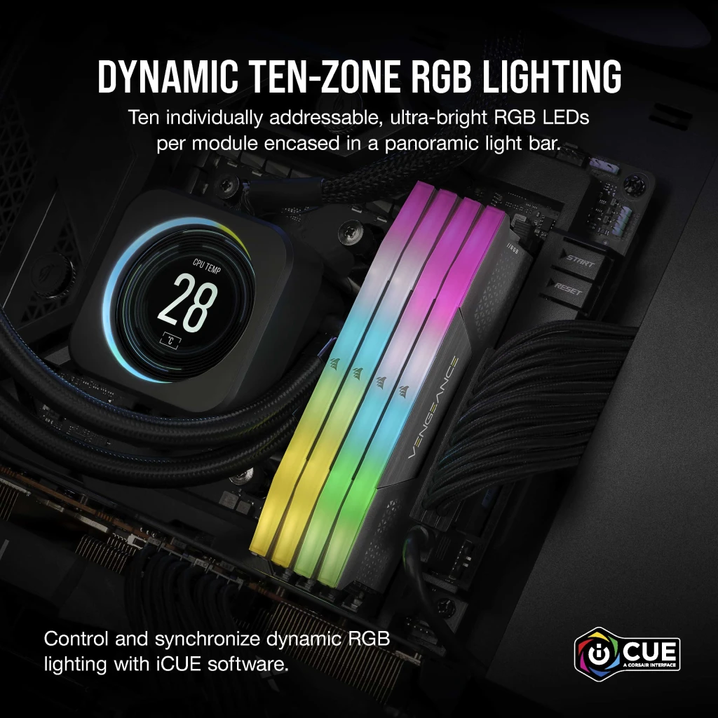 VENGEANCE® RGB 32GB (2x16GB) DDR5 DRAM 5600MT/s C36 AMD EXPO