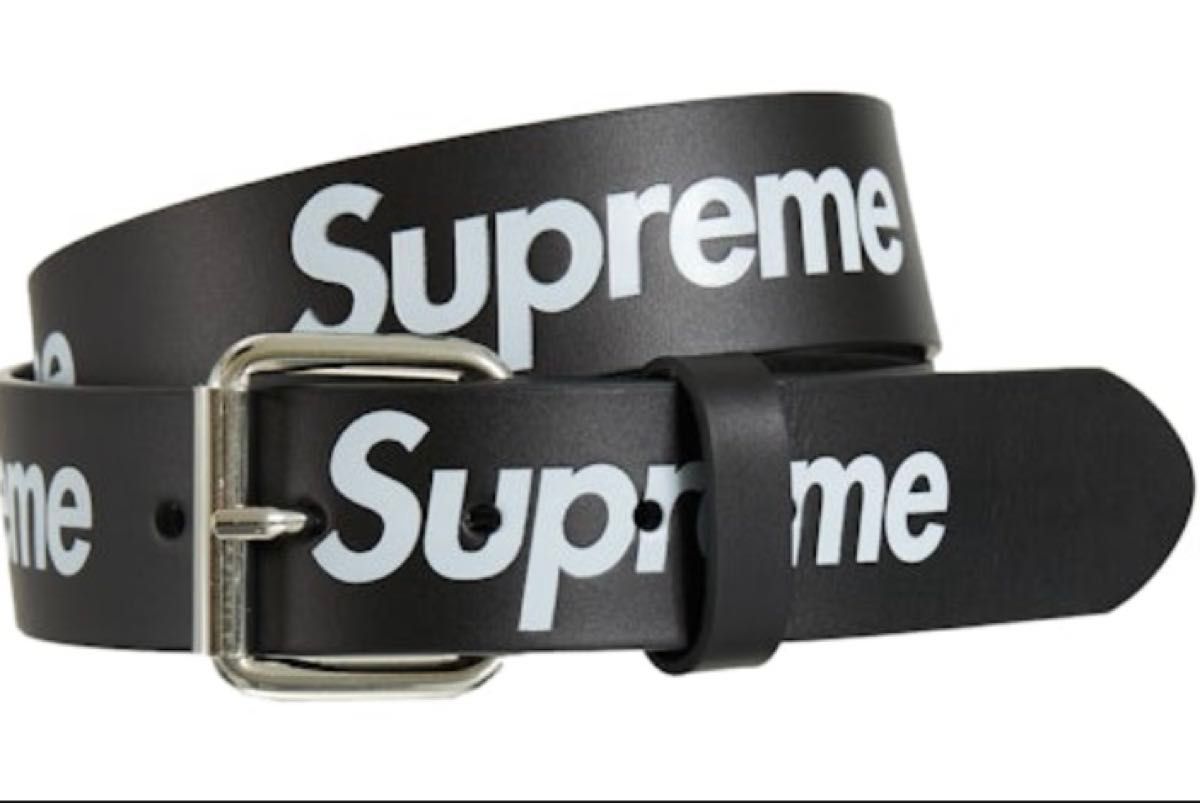 極美品 Supreme Repeat Leather Belt ブラック ベルト レザーベルト
