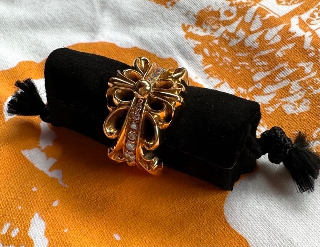 CHROME HEARTS クロムハーツ ダブル フローラルクロス ダイヤ リング