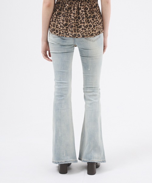 セール】クラッシュストレッチフレアデニムパンツ（デニムパンツ