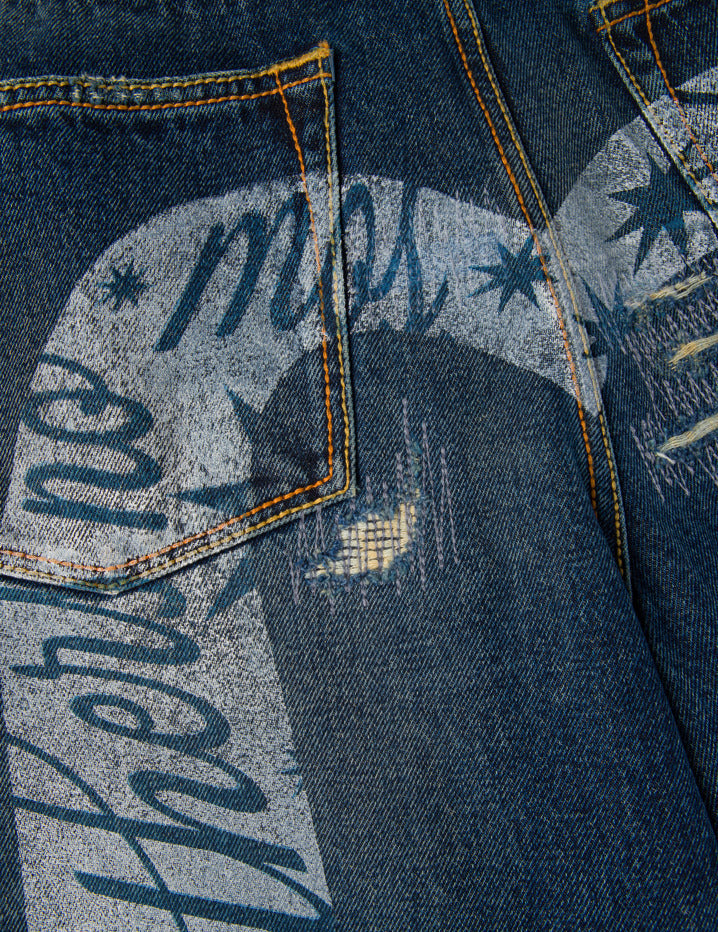 EVISU X GDC 大黒プリント リラックスフィット ジーンズ