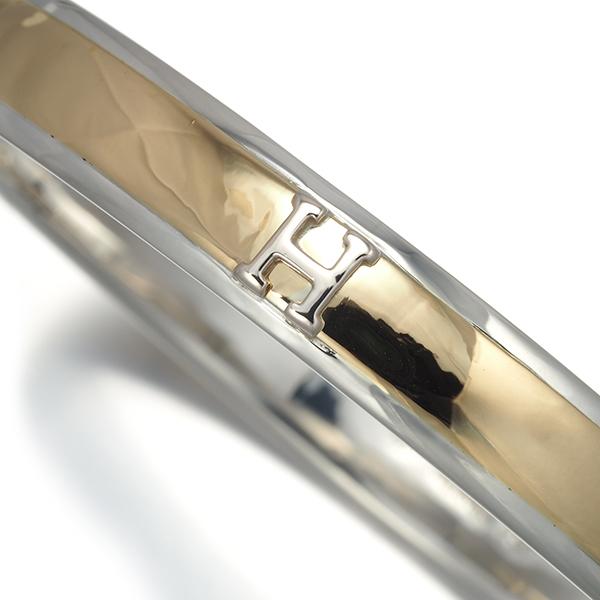 HERMES（エルメス） ブレスレット Hロゴ バングル K18YG/シルバー 925