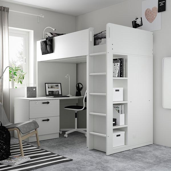 IKEA/イケア/通販】SMASTAD スモースタード ロフトベッド, ホワイト