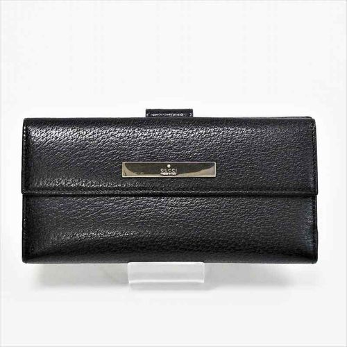 グッチ 長財布 Wホック 035 1408 2150 GUCCI レザー 黒 ブラック 財布