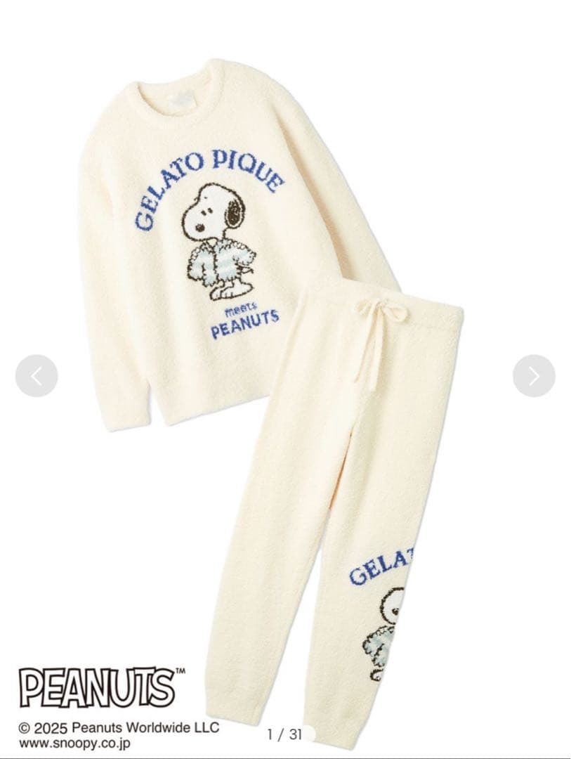 PEANUTS GELATO PIQUE スヌーピー ルームウェア　サイズF スポーツを楽しむスヌーピーたちのルームウェア・グッズ！ジェラート
