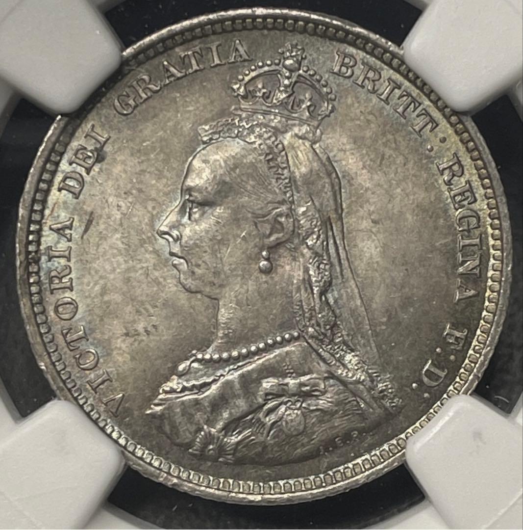 R*a様 1887年英国　ジュベリーヘッドヴィクトリア女王シリング銀貨　NGC認 1887 英国 ヴィクトリア女王 ジュビリーヘッド 1クラウン 銀貨