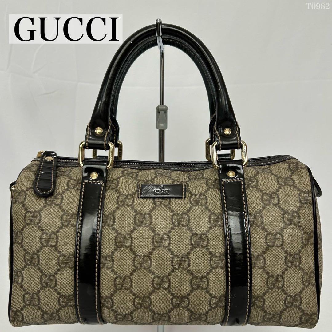 【極美品】グッチ 193604 493075 GGスプリーム ミニボストンバック GUCCI グッチ ミニ・ボストンバッグ バッグ GGスプリーム×レザー