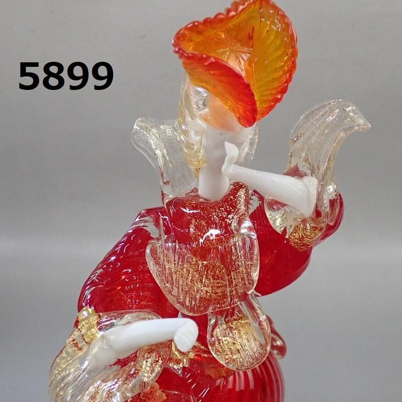 RU-5899　ベネチアンガラス　フィギュリン　ムラノ 20250305 ベネチアングラス MURANO ムラーノ ベネチアンガラス ムラノ 貴公子