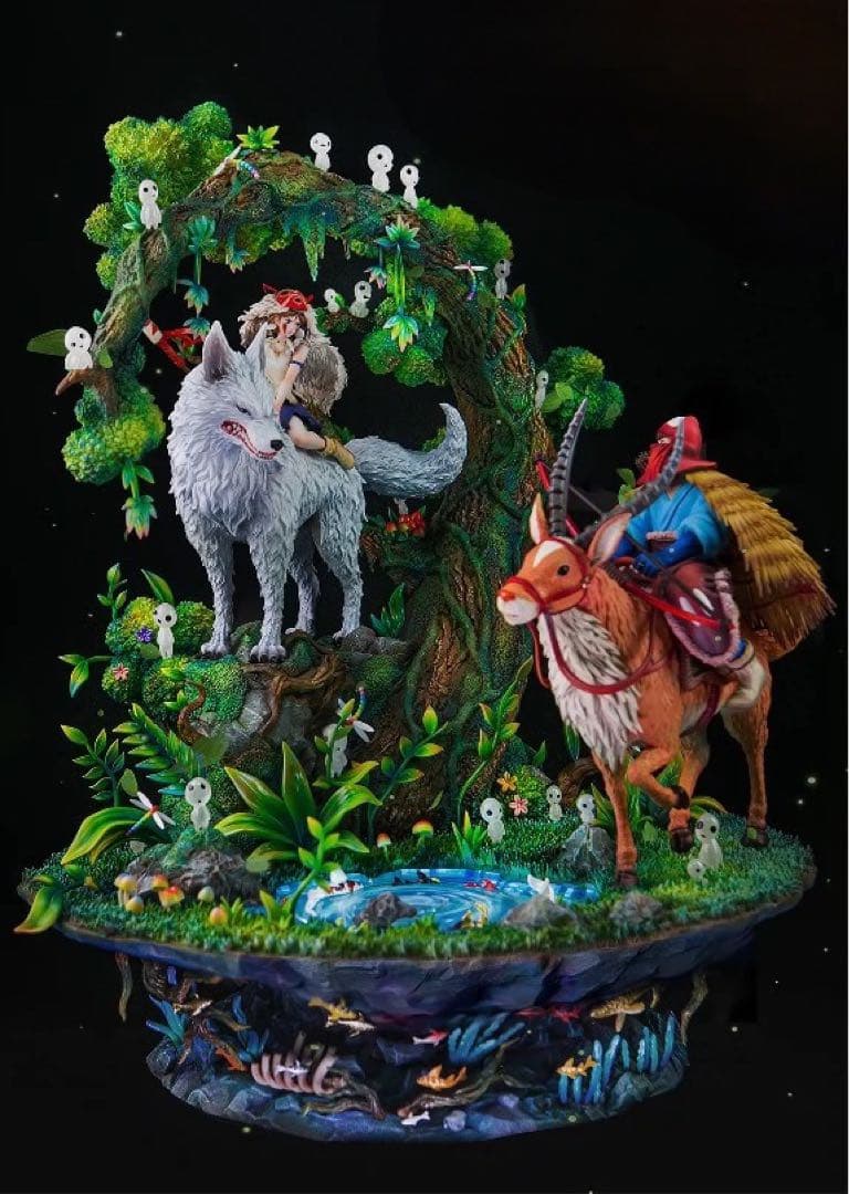 【新品】ジブリ もののけ姫 白神様 アシタカ フィギュア ガレージキット 新品】ジブリ もののけ姫 白神様 アシタカ フィギュア ガレージキット
